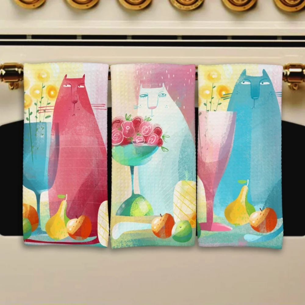 Life with cats Kitchen towel set‎